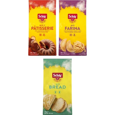 Schar 3'lü Glutensiz Un Seti Mix B-Mix C-Farina 3 x 1