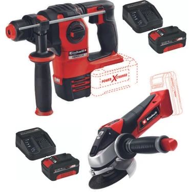 Einhell Herocco 18V Kırıcı Delici Te-Ag 18/115 Avuç Taşlama 2X4.0AH Akülü