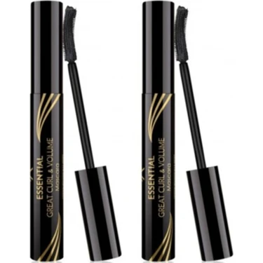 Golden Rose Kıvrım & Hacim Etkili Siyah Maskara - Essential Great Curl & Volume Mascara x 2