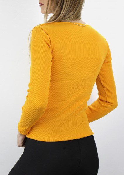 Kare Yaka Bluz Hardal modelleri