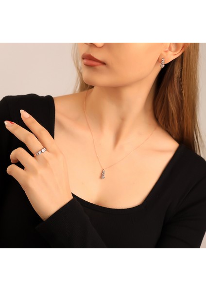 925 Ayar Gümüş Elmas Kesim Set