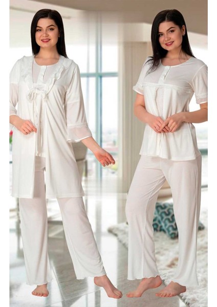 Kadın Hamile Lohusa Pijama Takımı ve Sabahlık Set 4074