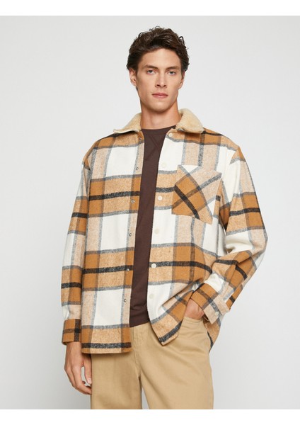 Ekoseli Oduncu Gömleği Yaka Detaylı Çıtçıtlı modelleri