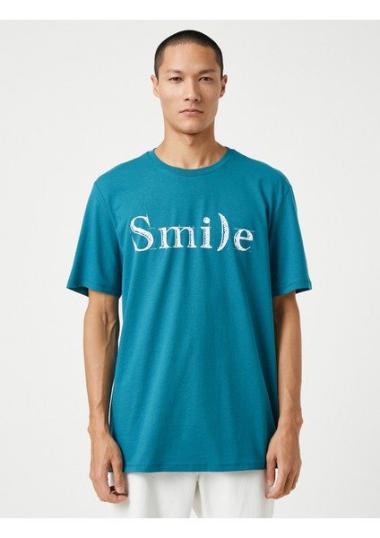 Basic Tişört Slogan Baskılı Bisiklet Yaka modelleri