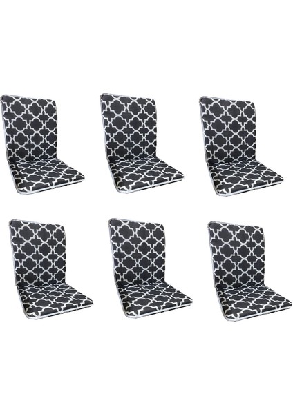 Sandalye Minderi Arkalıklı Lastikli Fermuarlı Süngerli-6 Adet(Karaçatı)Yıkanabilir