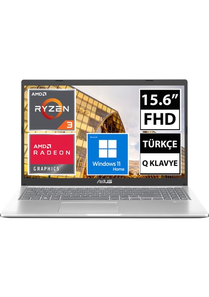 D515DA-EJ1423W Ryzen3 3250U 4GB 256SSD 15.6" FullHD W11H Taşınabilir Bilgisayar