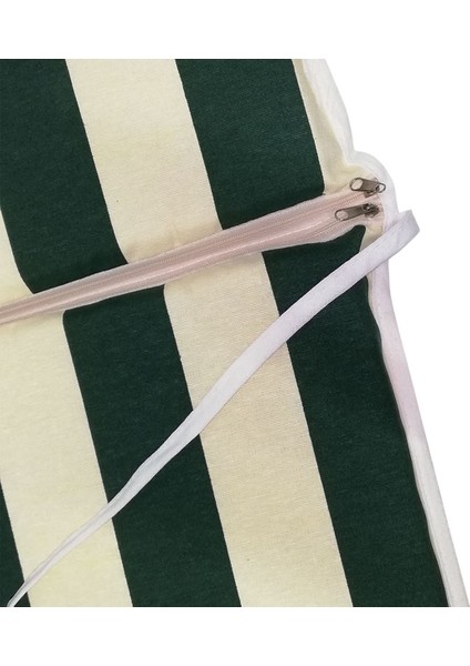 Sandalye Minderi Arkalıklı Lastikli Fermuarlı Süngerli-1 Adet(Yeşil-Beyaz)Yıkanabilir modelleri
