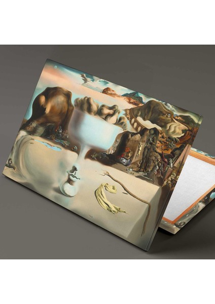 Ressam Salvador Dali Sahildeki Yüz ve Meyve Tabağı Sürrealizm Kanvas Tablo