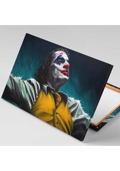 Sarı Yelekli Yeşil Saçlı Oturan Joker Ilüstrasyon Gotham City Kanvas Tablo fiyatları