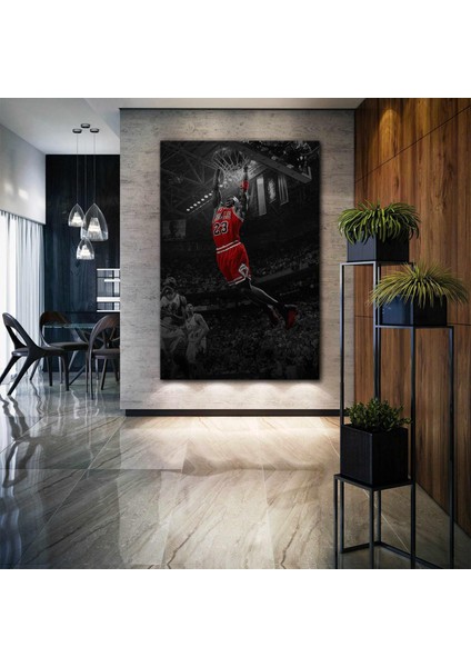 Michael Jordan Chicago Bulls Basketbol Nba Smaç Kanvas Tablo