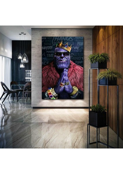 Siyah Gözlüklü Thanos Avengers Marvel Film Poster Kanvas Tablo