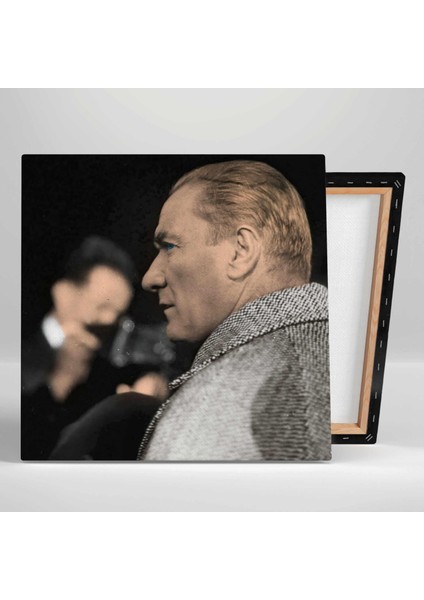 Gazi Mustafa Kemal Atatürk Renklendirilmiş Fotoğrafı Büyük Önder Kanvas Tablo