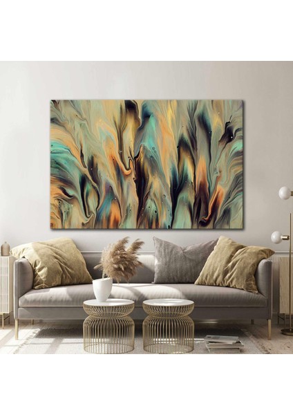 Renkli Abstract Dalgalar Kanvas Tablo