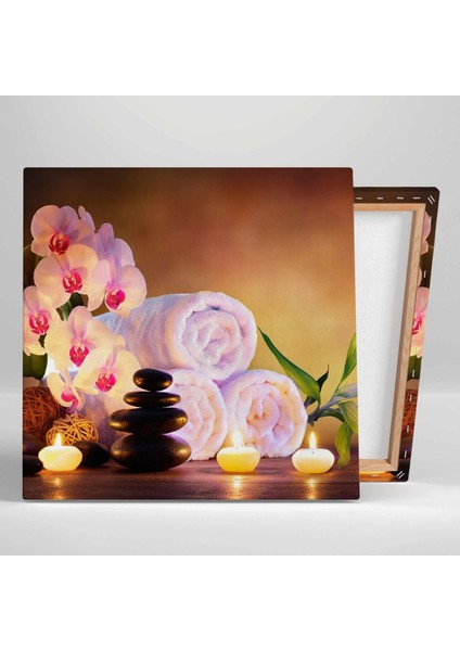 Zen Taşları Bambu Yapraklar Orkide Mum Spa Masaj Merkezi Kanvas Tablo fiyatları