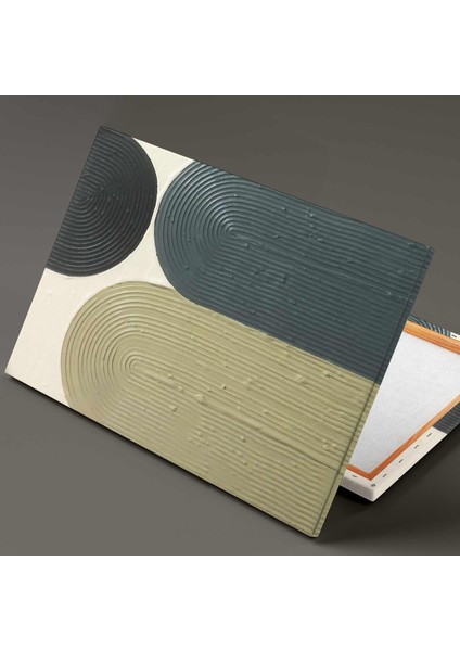 Yeşilin Tonları ve Siyah Boya Izleri Plaster Art Görünümlü Kanvas Tablo fiyatları