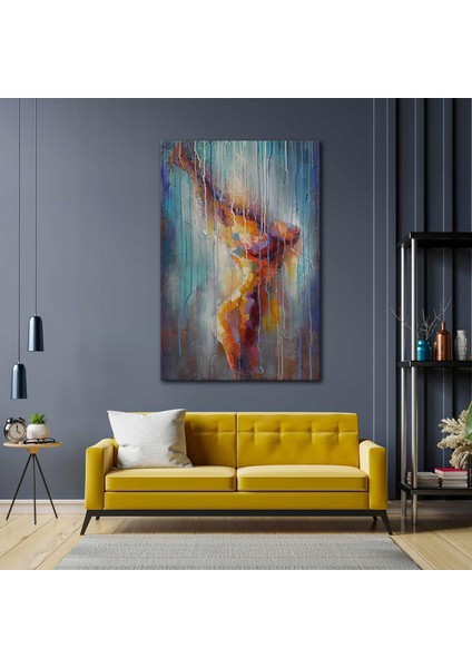 Nü Kadın Soyut Akan Damlalar Abstract Kanvas Tablo