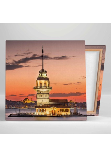Kız Kulesi Istanbulun Simgesi Manzara Akşamüstü Kanvas Tablo