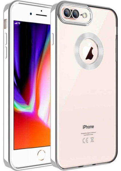 iPhone 8 Plus Kılıf Köşeleri Renkli Şeffaf Kamera Korumalı Silikon Luxury Kapak