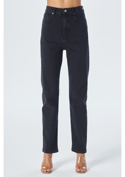 Antrasit Yüksek Bel Slim Straight Fit Fermuarlı Jean Pantolon C 4694-007 fiyatları