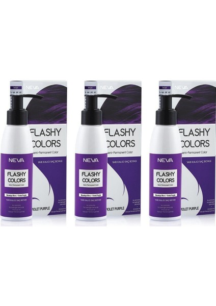 Flashy Colors Yarı Kalıcı Saç Boyası 100 ml Menekşe Moru 3 Adet