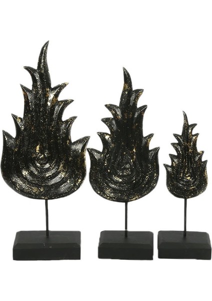 Ahşap El Yapımı Ejderha Kuyruğu 3' Lü , 12*34CM , 16*43 Cm, 20*48 cm