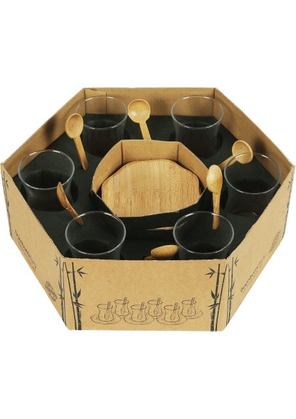 Party 18 Prc Bambu Tabaklı Çay Seti