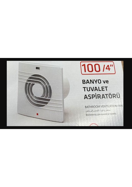 100'lük Banyo Tuvalet Aspiratör Havalandırma Fanı 10 Cm Çaplı