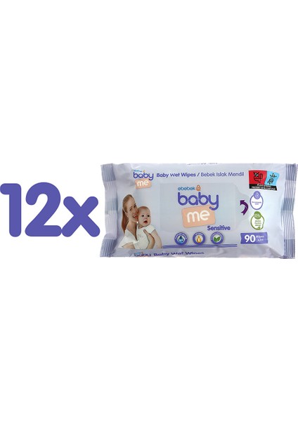 Baby Me Sensitive Islak Mendil 12 x 90'lı