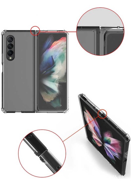 Samsung Galaxy Z Fold 3 Kılıf Ultra Korumalı Şeffaf Antishock Silikon