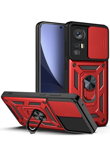 Xiaomi Mi 12 Lite Kılıf Ultra Korumalı Yüzüklü Manyetik Sürgülü Vega Kapak