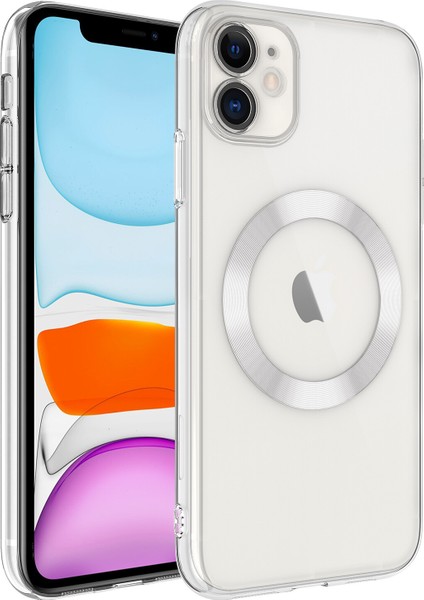 Apple Iphone 11 Kılıf Renkli Kenarlı Magsafeli Riksos Kapak