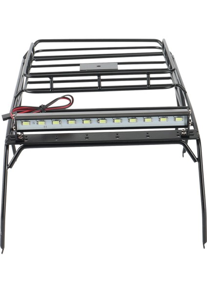 Metal Portbagaj Rulo Kafes Bagaj Tepsisi LED Işık Çubuğu ile 1/10 Rc Paletli Araba Eksenel SCX10 Jeep Wrangler Vücut Kabuk (Yurt Dışından)