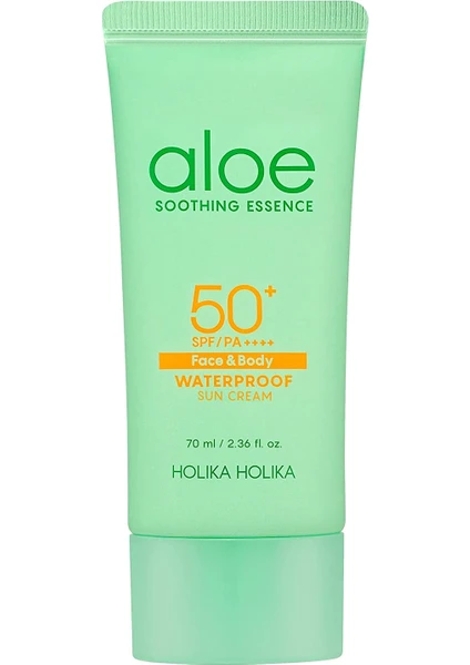 Holika Aloe Soothing Essence Waterproof Sun Cream SPF50+ - Aloe Yatıştırıcı Özlü Güneş Kremi