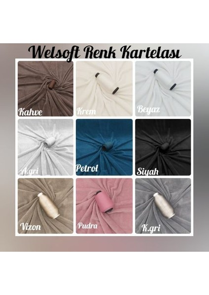 Welsoft Kumaş Yıkanabilir Yolluk ve Halı Örtüsü Düz Koyu Gri
