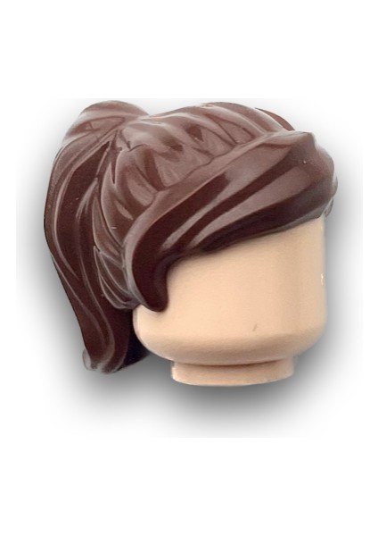 Orijinal Parçalar - Minifigür Için Kadın Kahverengi At Kuyruğu Saç