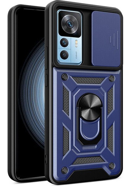 Xiaomi Mi 12T Pro Kılıf Ultra Korumalı Yüzüklü Manyetik Sürgülü Vega Kapak