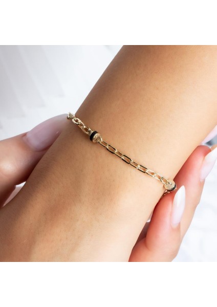 Altın Siyah Mineli Bileklik