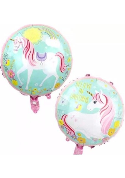 Unicorn Kedi Kitty Rakam Konsept Yaş Balon Doğum Günü Set Yaş Balon Set