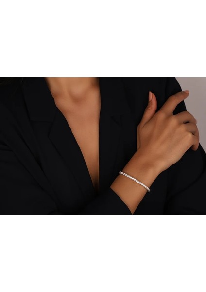 Pırlanta Montür Effective Diamond Su Yolu 4mm Bileklik Saf Gümüş fiyatları