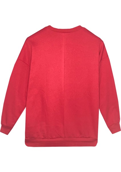 Donna Tocca Bisiklet Yaka Baskılı Oversize Sweatshirt.