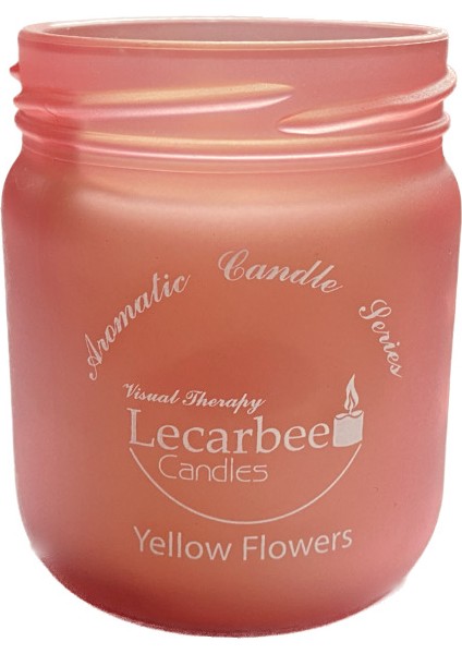 Lecarbee Candles Özel Tasarım Kavanoz Mum  - 20 M² Etkili Koku Performansı - Yellow Flowers