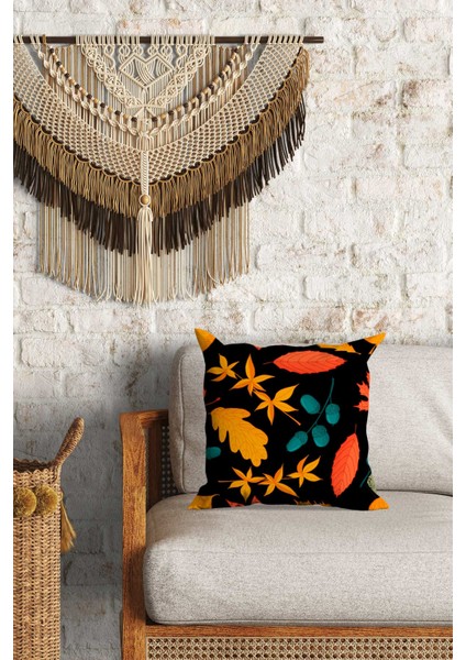 Meşe Palamudu Desenli Çift Yön Dijital Baskılı Dekoratif Kırlent Kılıfı Yastık Kılıfı 39 x 39 cm