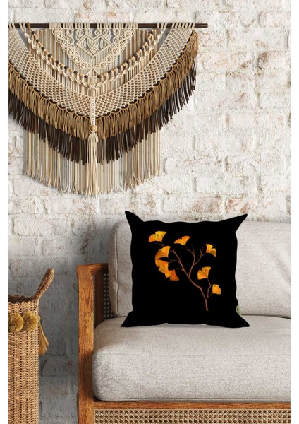 Sonbahar Desenli Çift Yön Dijital Baskılı Dekoratif Kırlent Kılıfı Yastık Kılıfı 39 x 39 cm