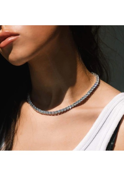 Pırlanta Montür Effective Diamond Su Yolu 5mm Kolye Saf Gümüş
