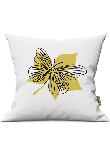 Çizgi Kelebek Desenli Çift Yön Dijital Baskılı Dekoratif Kırlent Kılıfı Yastık Kılıfı 39 x 39 cm fiyatları