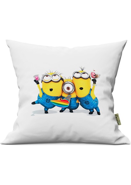 Minyonlar Desenli Çift Yön Dijital Baskılı Dekoratif Kırlent Kılıfı Yastık Kılıfı 39 x 39 cm fiyatları