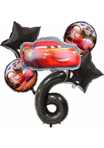 Cars Arabalar Şimşek Mcqueen Yarış Arabası Rakam Konsept Yaş Balon Doğum Günü Set Yaş Balon Set