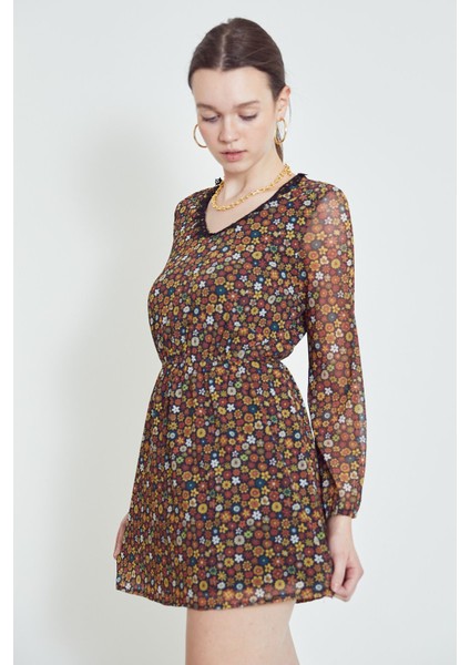 Baskılı Tül Tunik-Hardal fiyatları