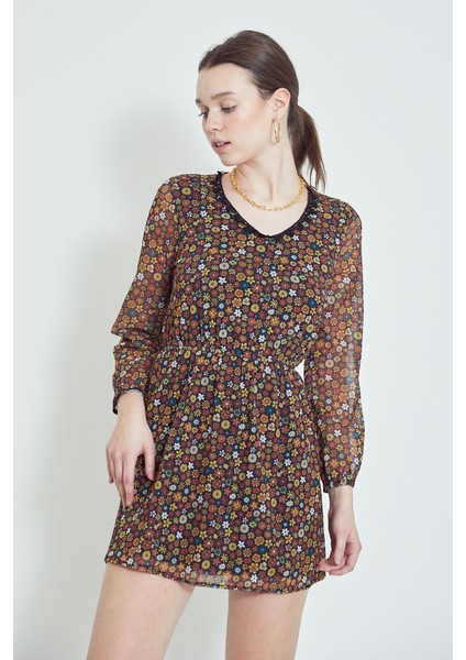 Baskılı Tül Tunik-Hardal modelleri