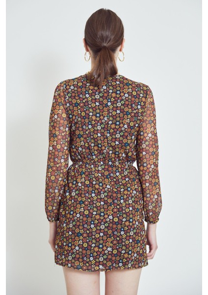 Baskılı Tül Tunik-Hardal fırsatları